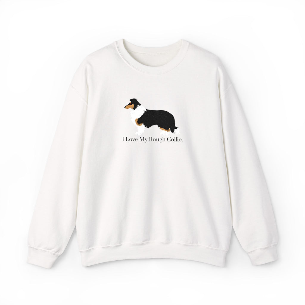 I Love My Rough Collie Embroidered Crewneck Sweatshirt