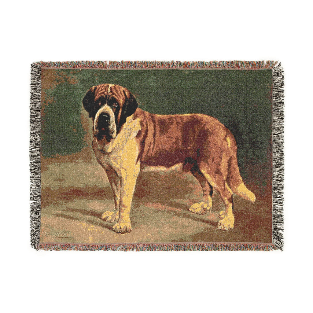 Copy of The Book of Dogs: Saint Bernard Woven Throw Blanket