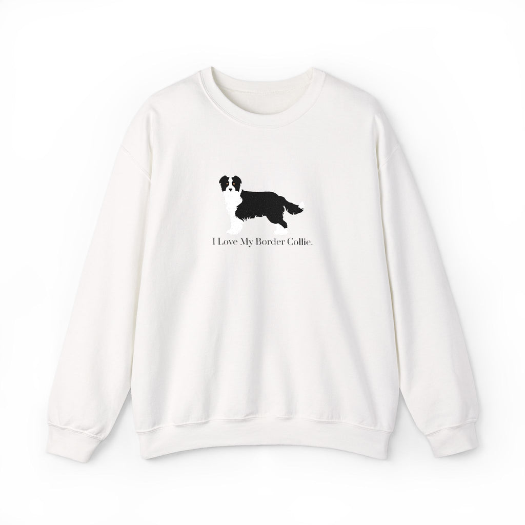 I Love My Border Collie Embroidered Crewneck Sweatshirt
