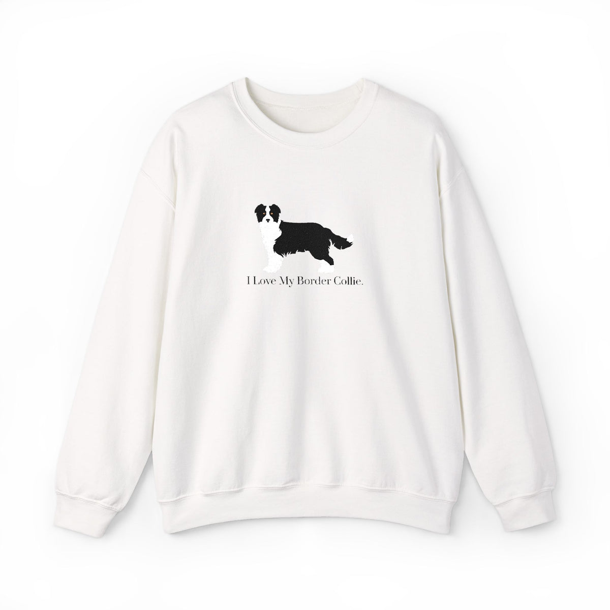 I Love My Border Collie Embroidered Crewneck Sweatshirt