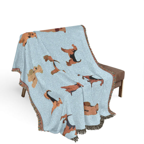 Airedale Aristocracy Woven Throw Blanket