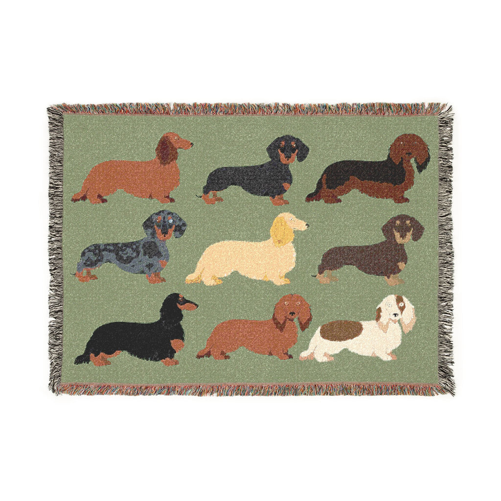 Dapper Dachshund Dog Woven Throw Blanket