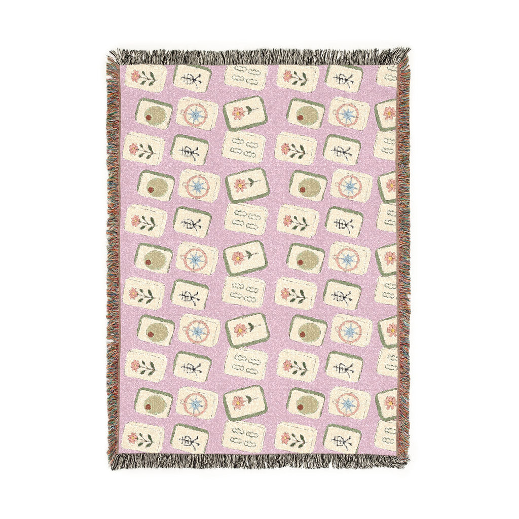 The Lucky Tile Mah Jong  Woven Blanket