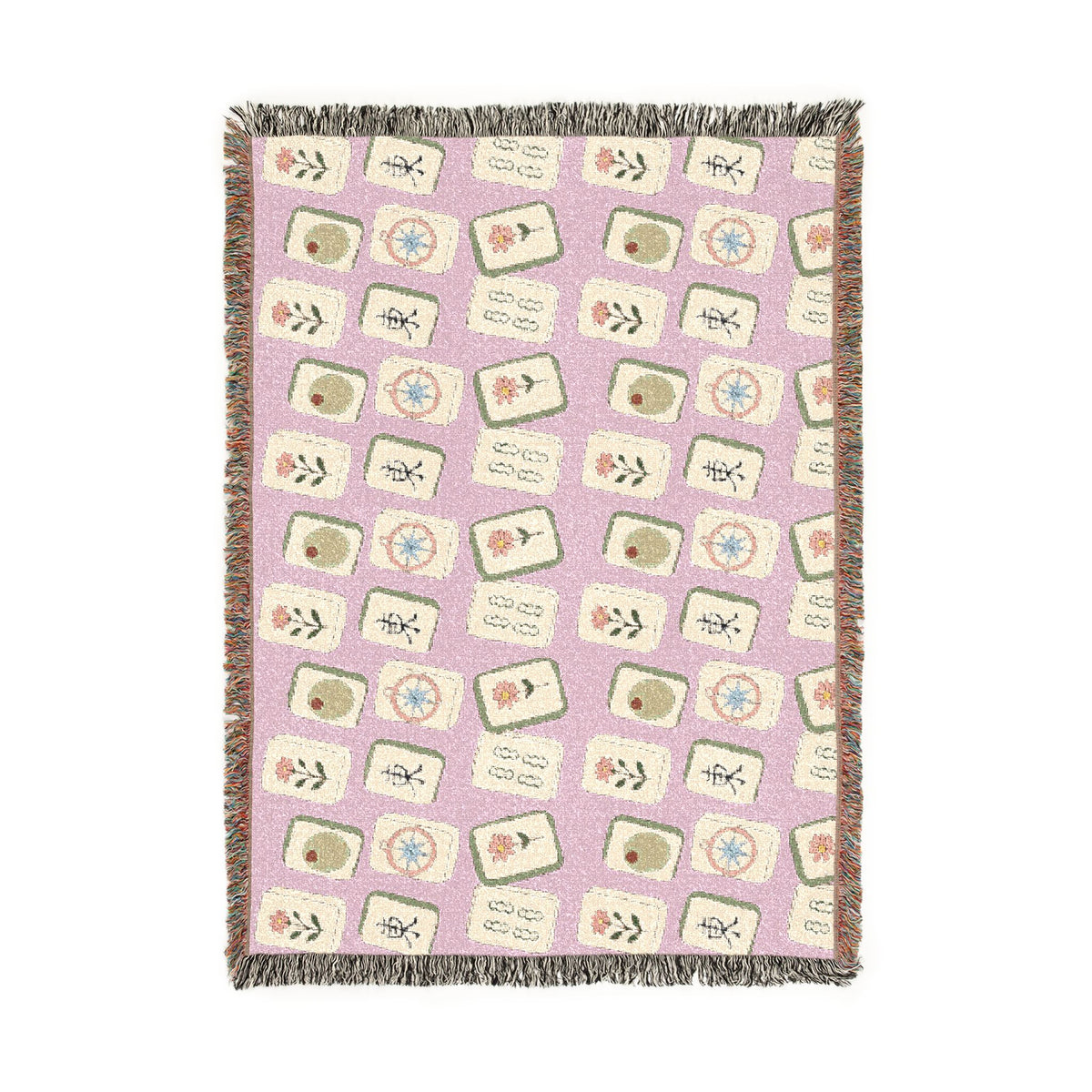 The Lucky Tile Mah Jong  Woven Blanket