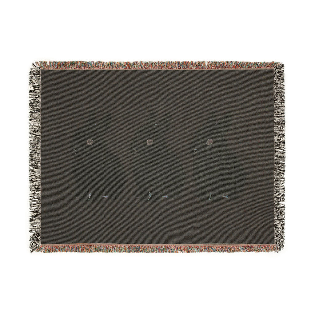 Three Bunnies Woven Throw Blanket