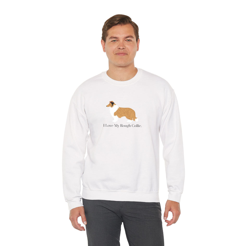 I Love My Rough Collie Embroidered Crewneck Sweatshirt