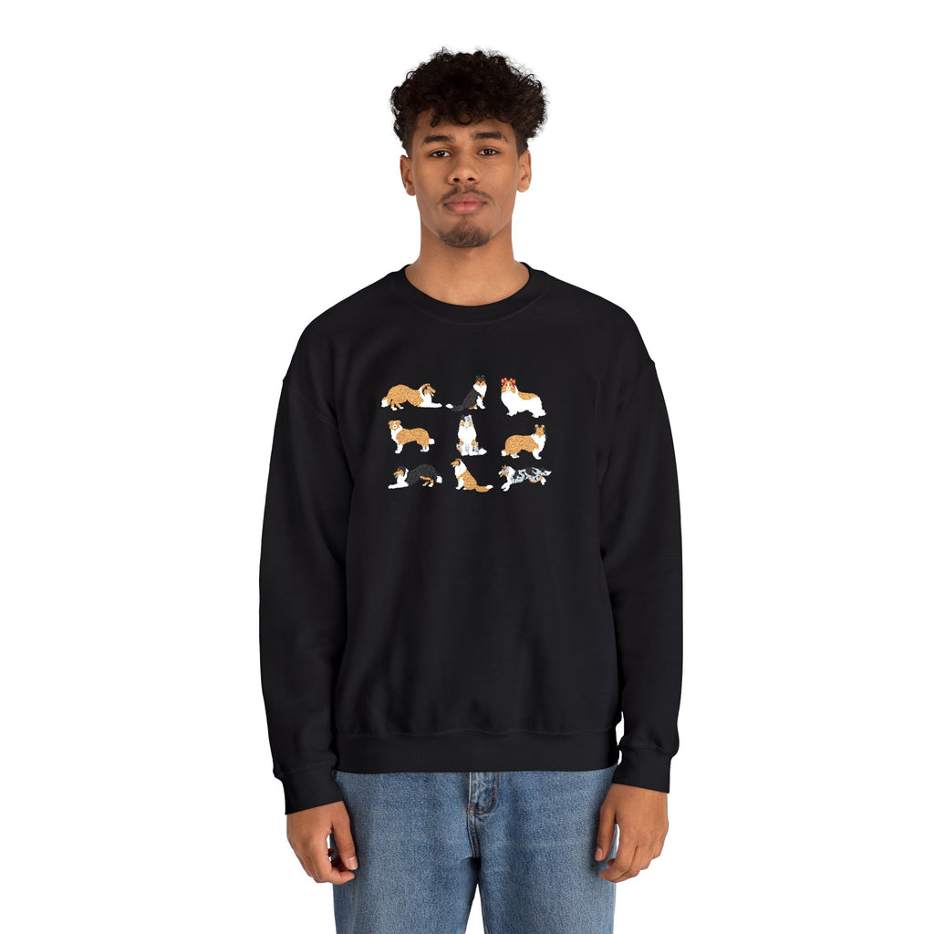 Embroidered Rough Collie Crewneck Sweatshirt