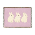 Three Bunnies Woven Throw Blanket