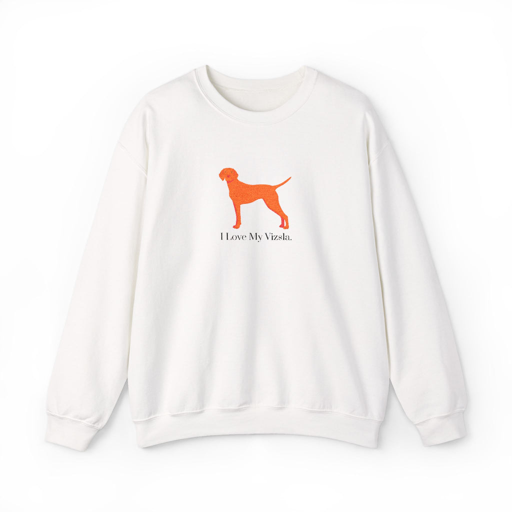 I Love My Vizsla Embroidered Crewneck Sweatshirt