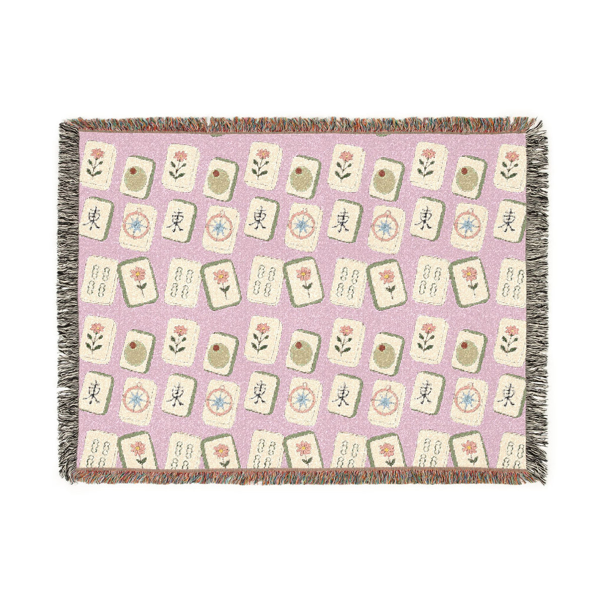 The Lucky Tile Mah Jong  Woven Blanket