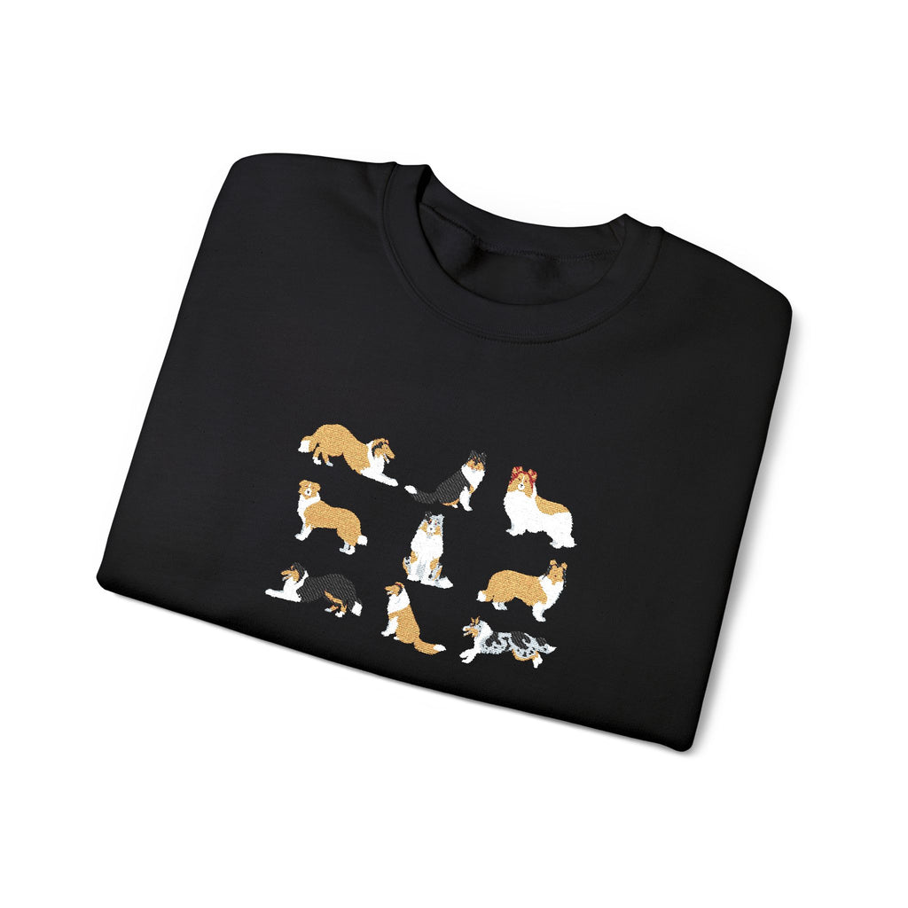 Embroidered Rough Collie Crewneck Sweatshirt