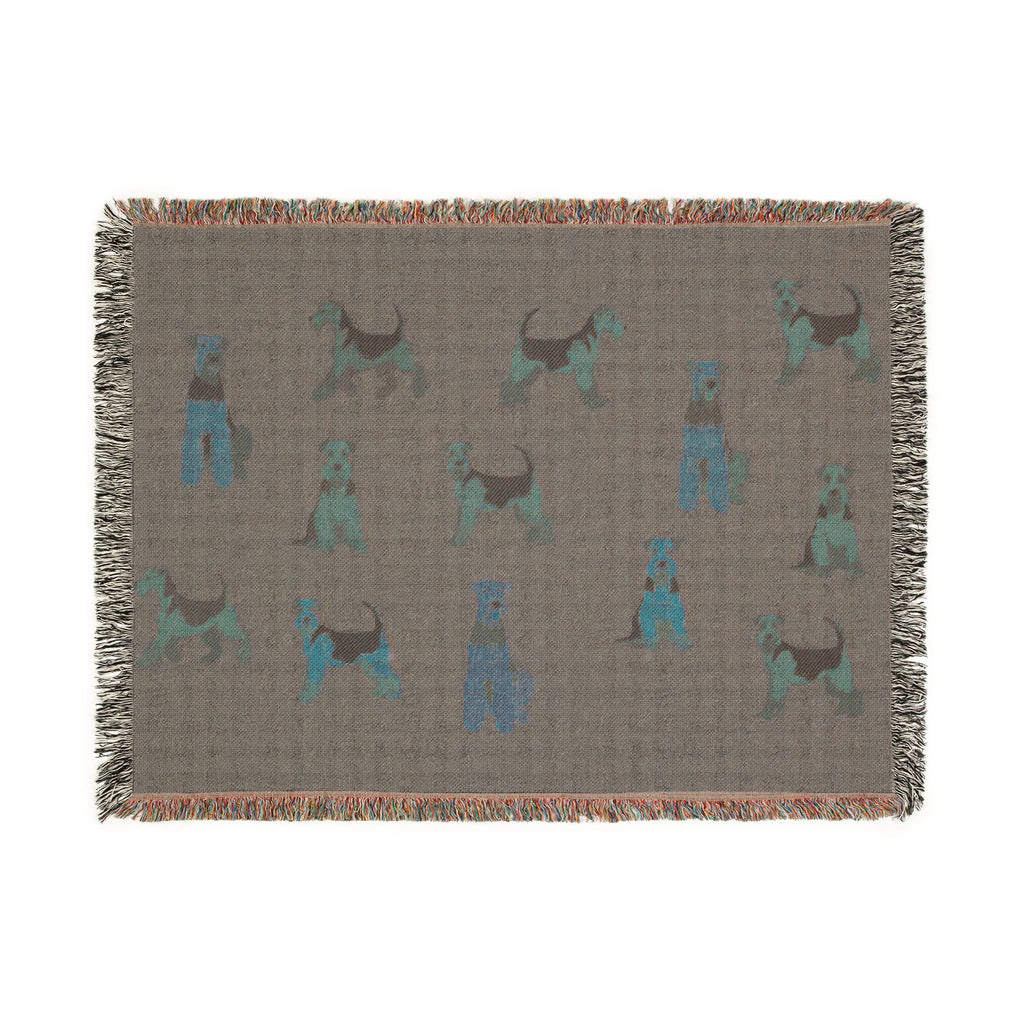 Airedale Aristocracy Woven Throw Blanket