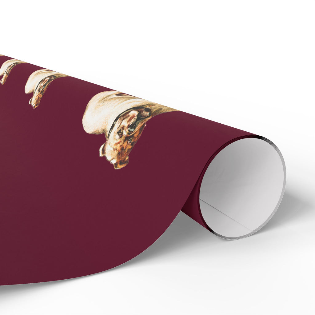 Maroon Bulldog Wrapping Paper