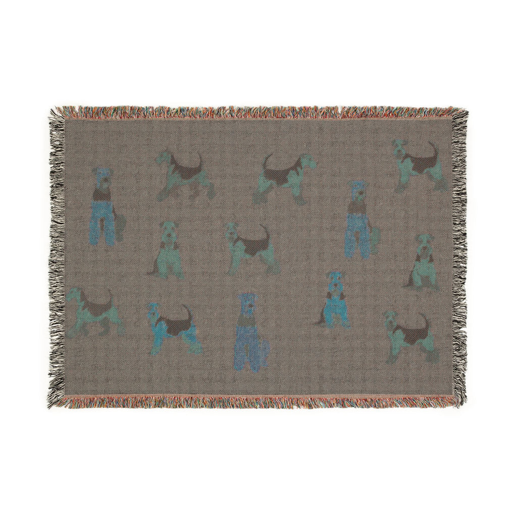 Airedale Aristocracy Woven Throw Blanket