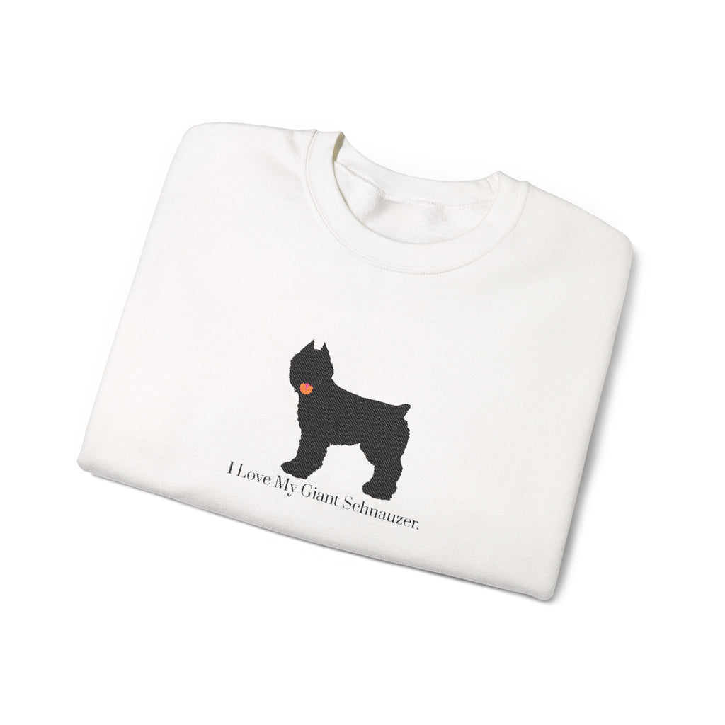 I Love My Giant Schnauzer Embroidered Crewneck Sweatshirt