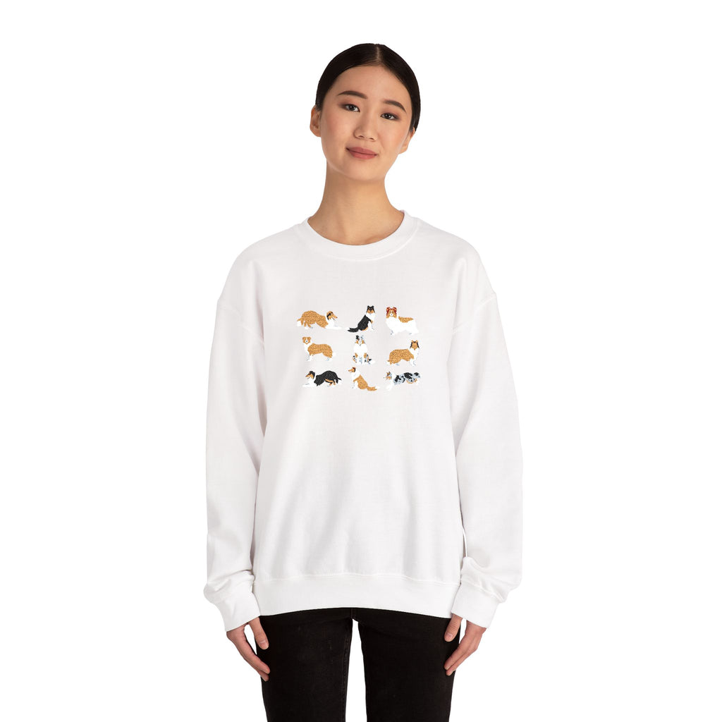 Embroidered Rough Collie Crewneck Sweatshirt