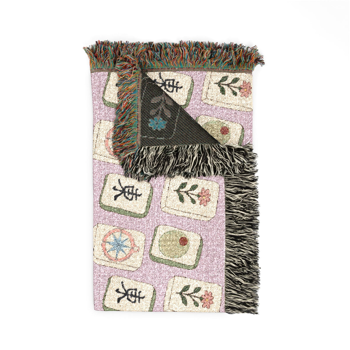 The Lucky Tile Mah Jong  Woven Blanket
