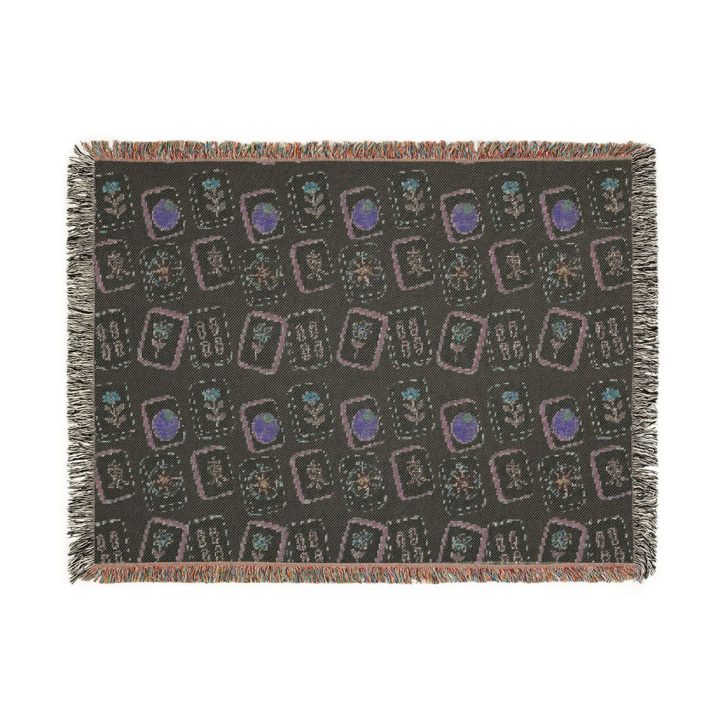 The Lucky Tile Mah Jong  Woven Blanket