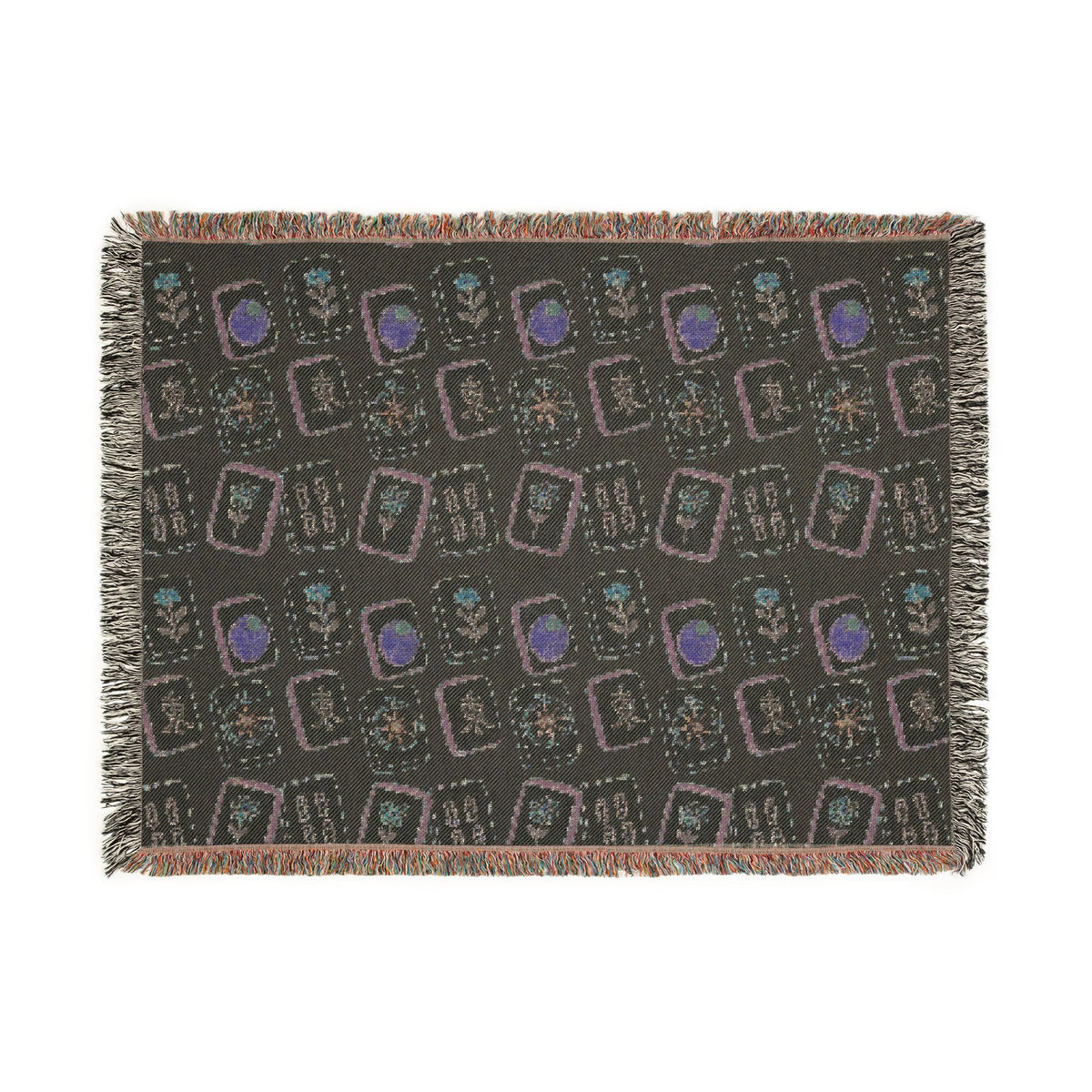The Lucky Tile Mah Jong  Woven Blanket