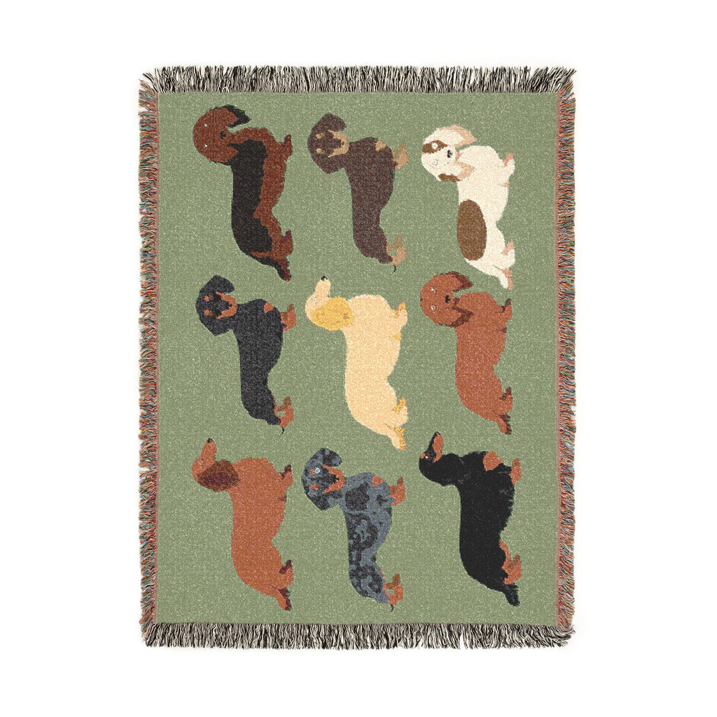 Dapper Dachshund Dog Woven Throw Blanket