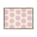 Pink Polka Dot Woven Throw Blanket
