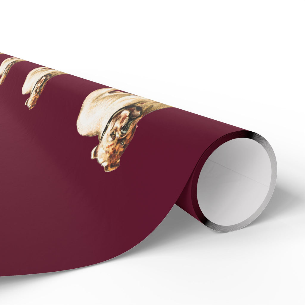 Maroon Bulldog Wrapping Paper