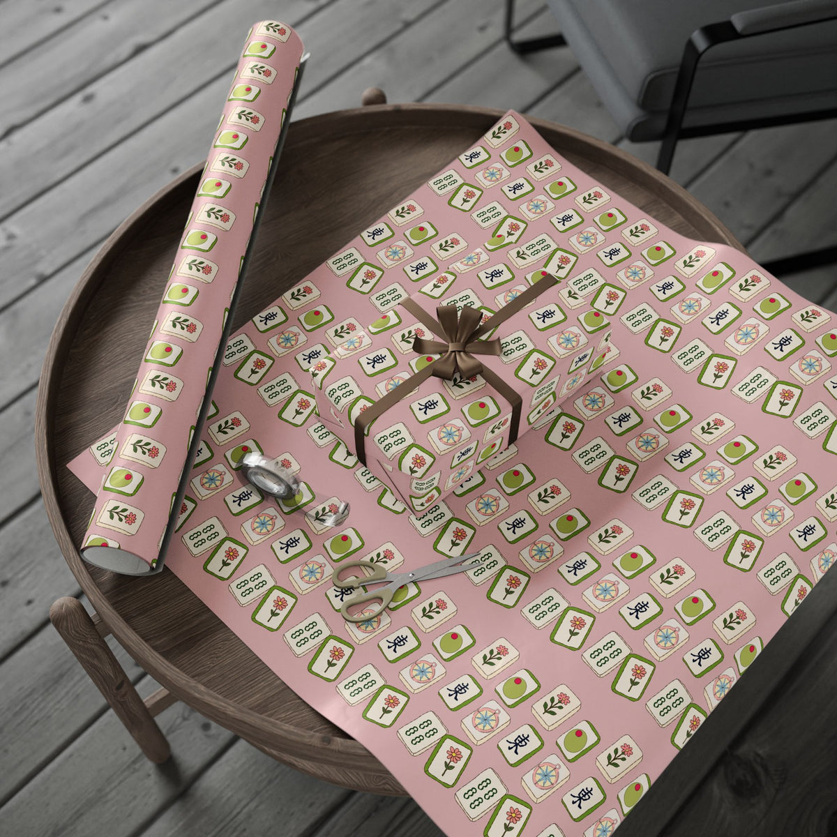 The Lucky Tile Mahjong Wrapping Paper
