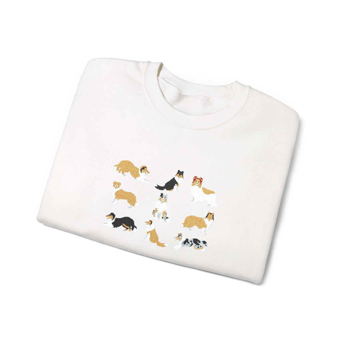 Embroidered Rough Collie Crewneck Sweatshirt