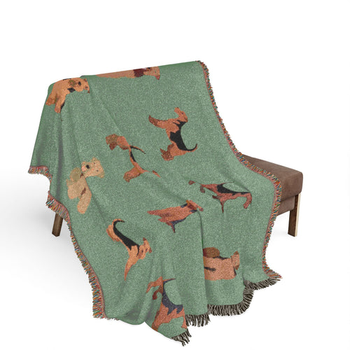 Airedale Aristocracy Woven Throw Blanket