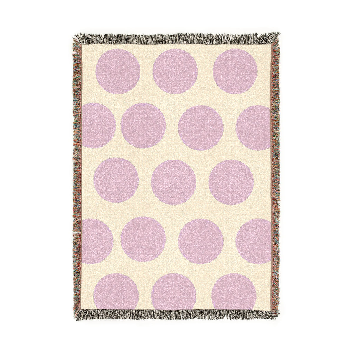 Pink Polka Dot Woven Throw Blanket