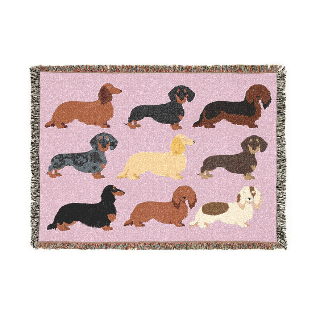 Dapper Dachshund Dog Woven Blanket