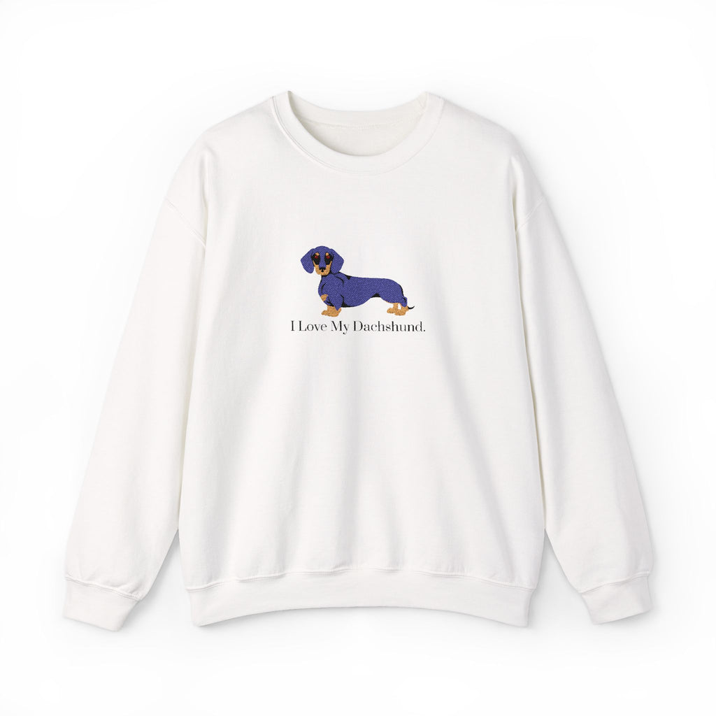 I Love My Dachshund Embroidered Crewneck Sweatshirt