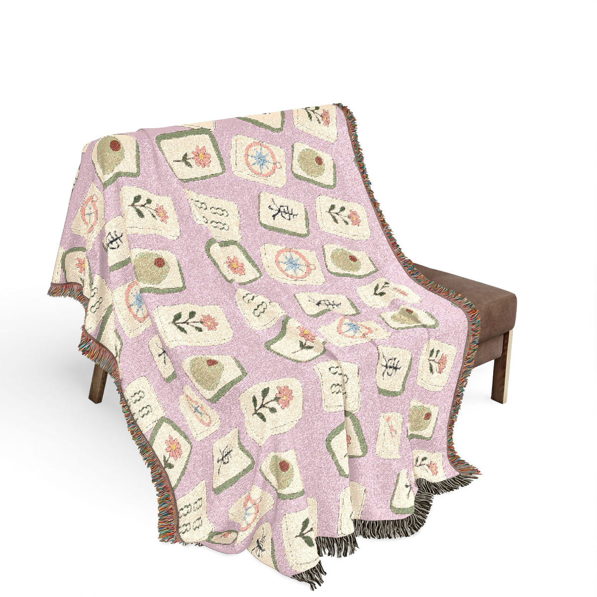 The Lucky Tile Mah Jong  Woven Blanket