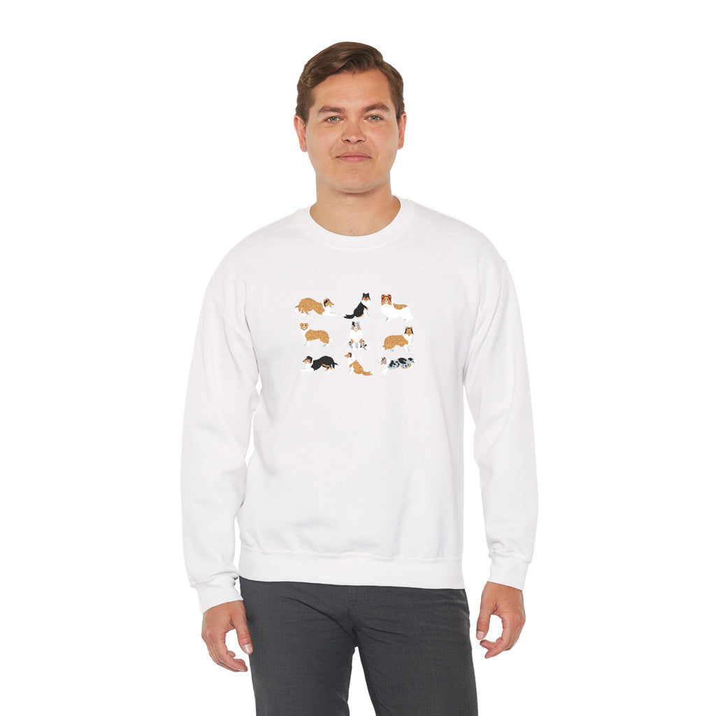 Embroidered Rough Collie Crewneck Sweatshirt