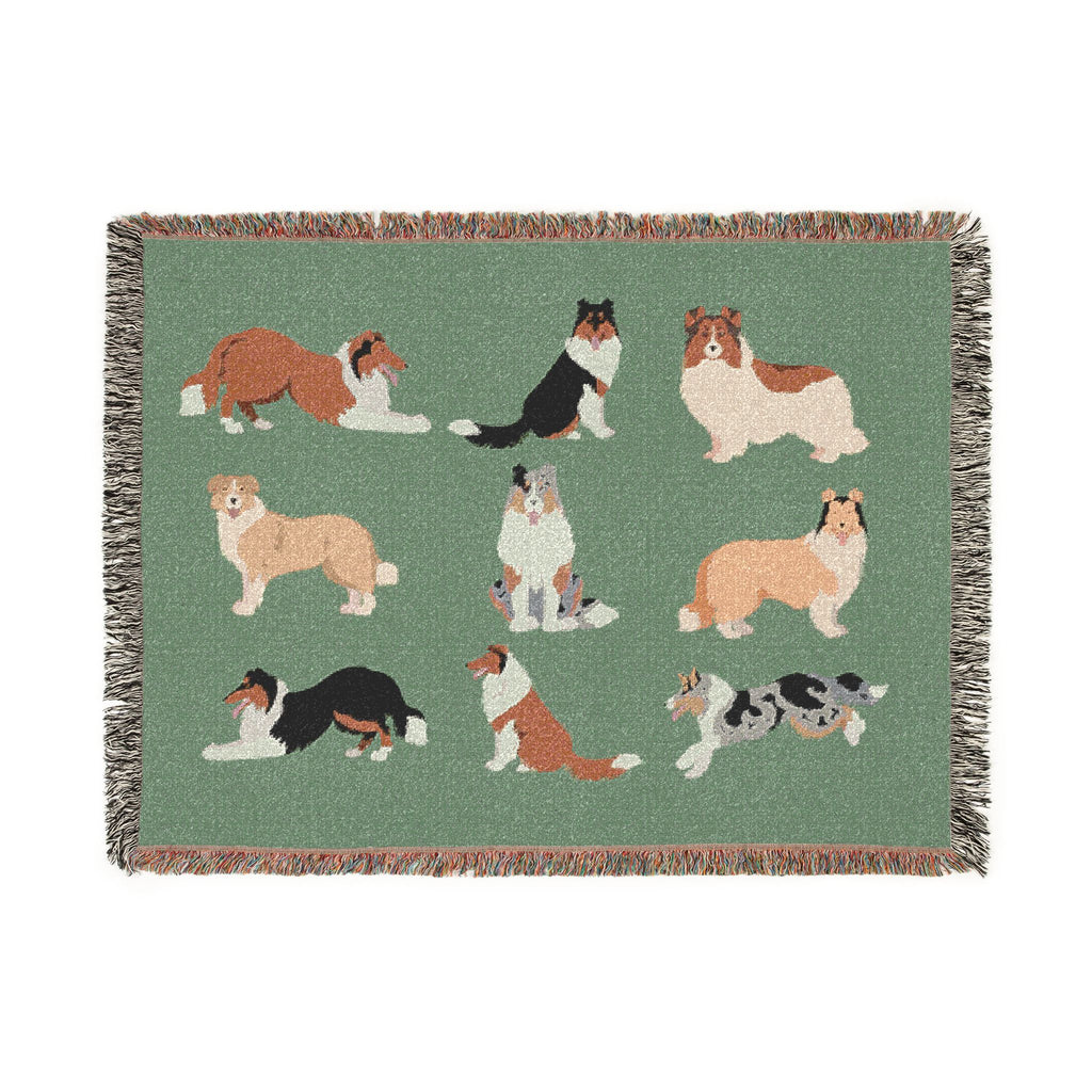 Rough Collie Woven Throw Blanket