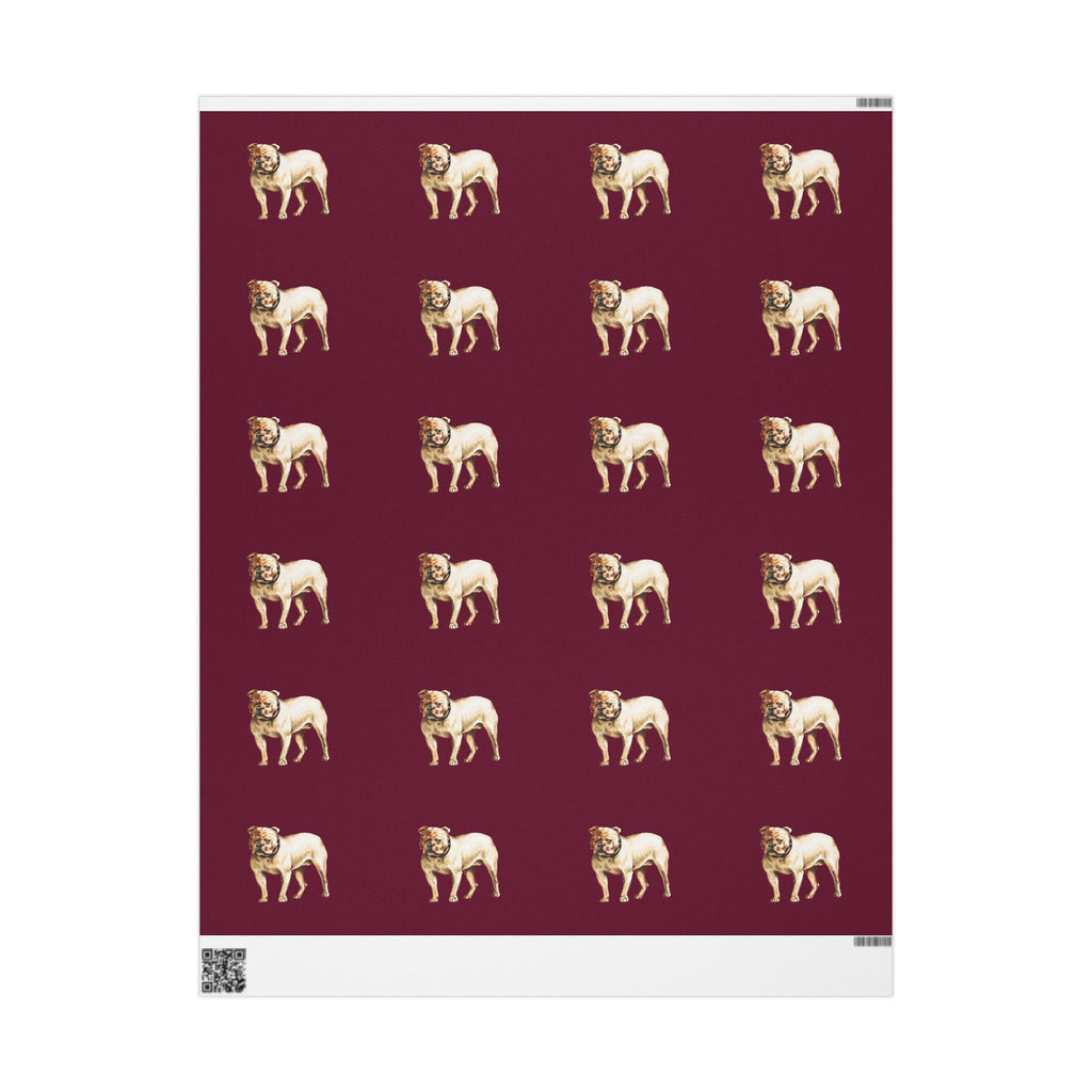 Maroon Bulldog Wrapping Paper