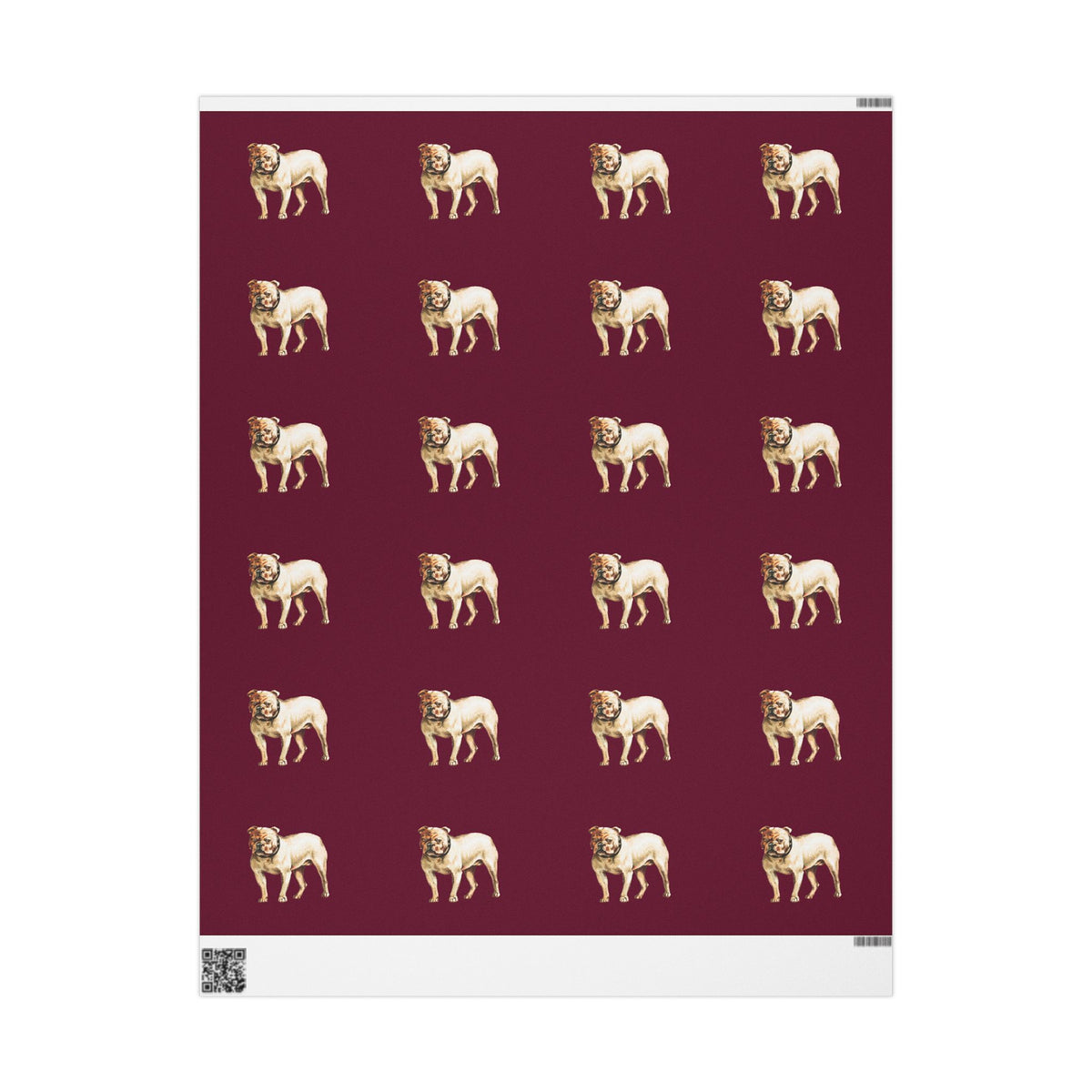 Maroon Bulldog Wrapping Paper