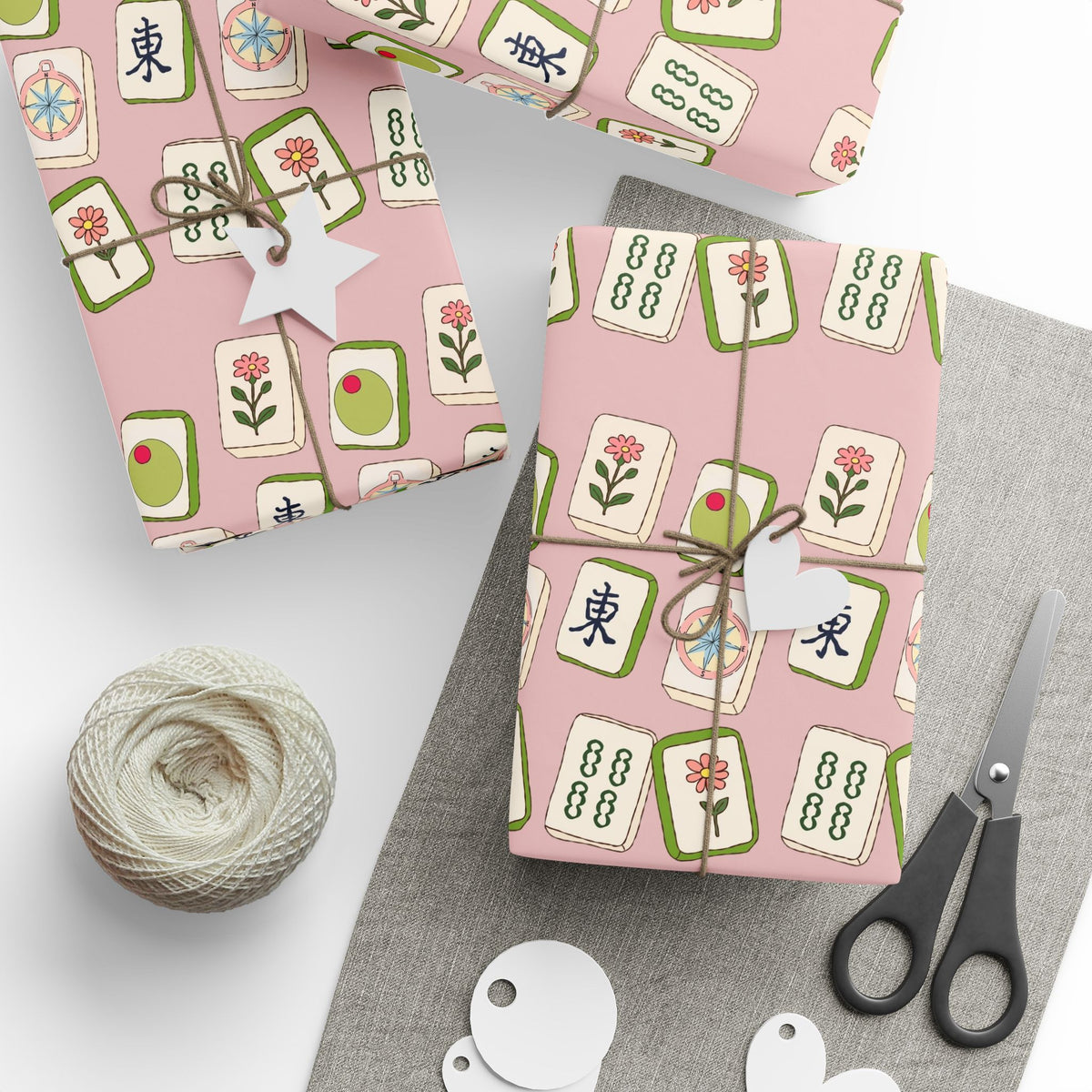 The Lucky Tile Mahjong Wrapping Paper