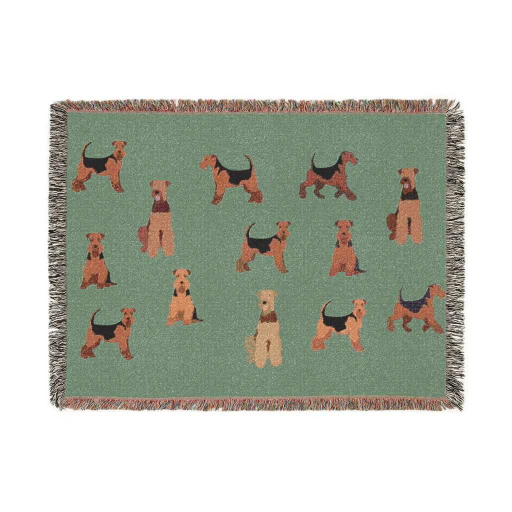 Airedale Aristocracy Woven Throw Blanket