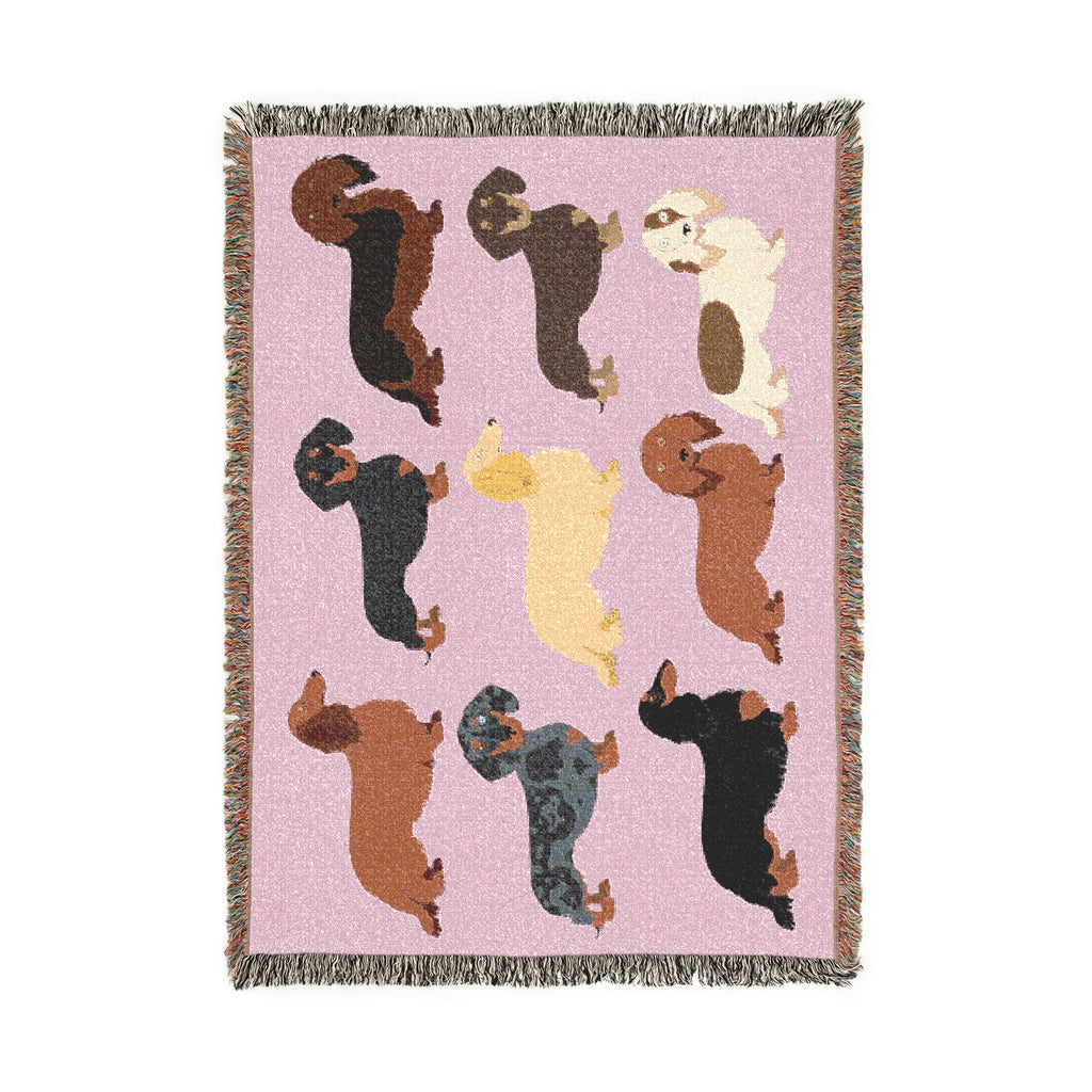 Dapper Dachshund Dog Woven Blanket