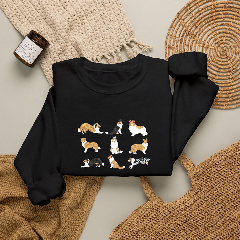 Embroidered Rough Collie Crewneck Sweatshirt