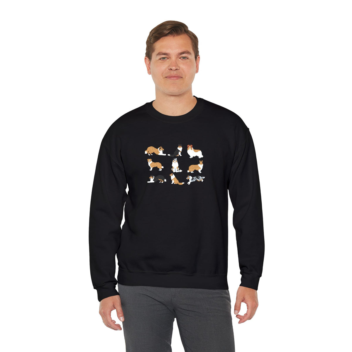 Embroidered Rough Collie Crewneck Sweatshirt