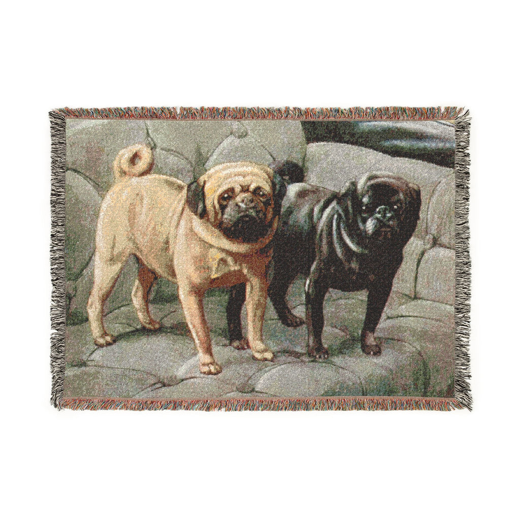 The Book Of Dogs: Pug Woven Throw Blanket