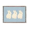 Three Bunnies Woven Throw Blanket