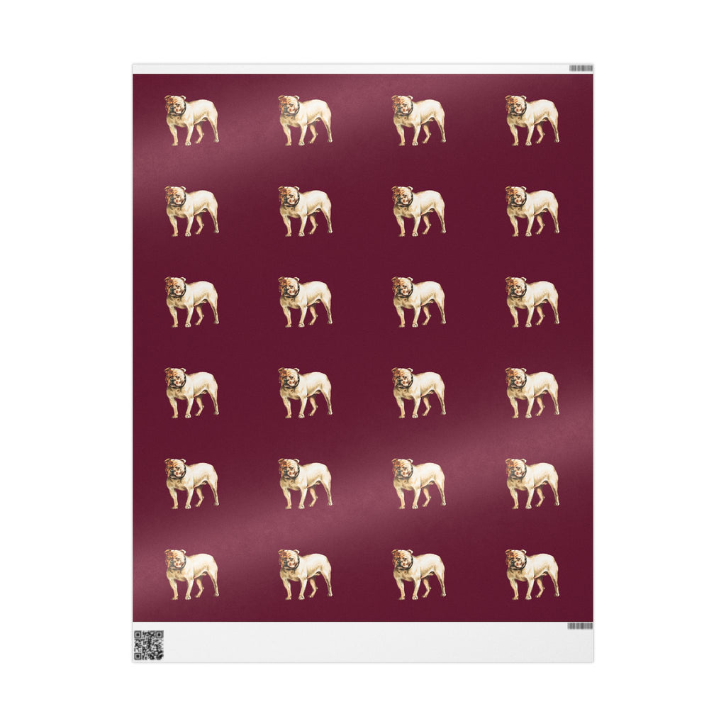 Maroon Bulldog Wrapping Paper