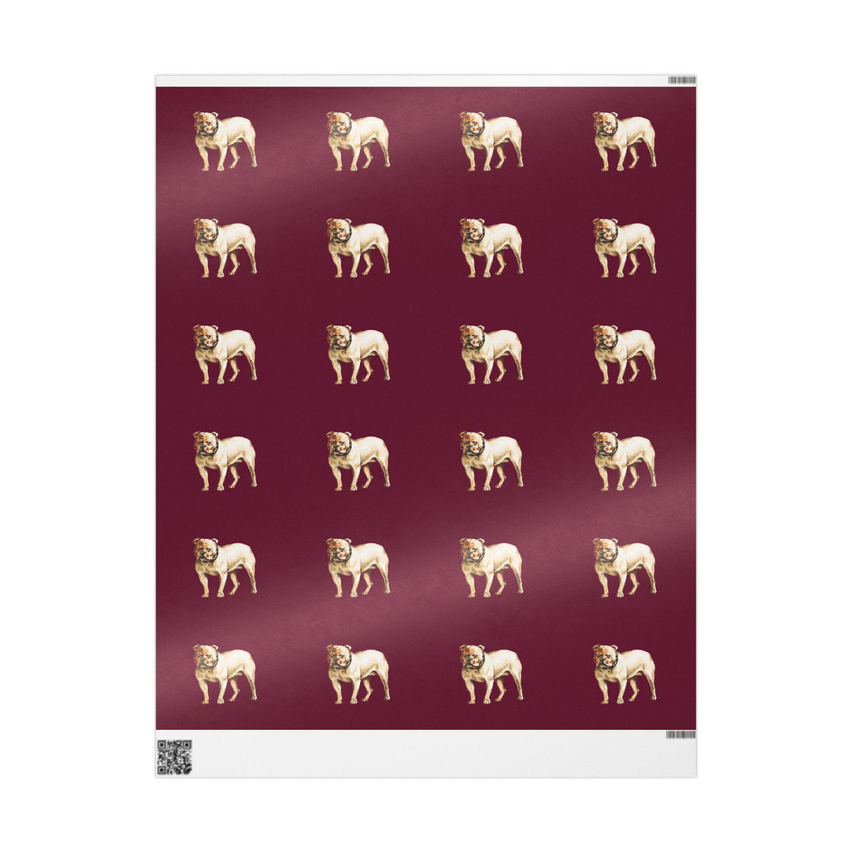 Maroon Bulldog Wrapping Paper