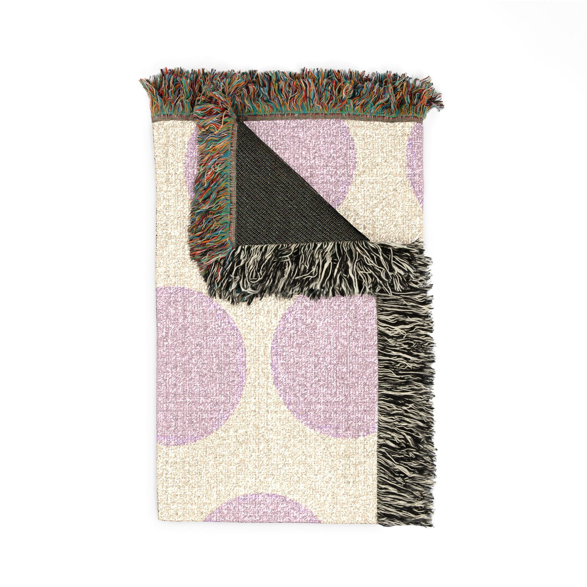 Pink Polka Dot Woven Throw Blanket