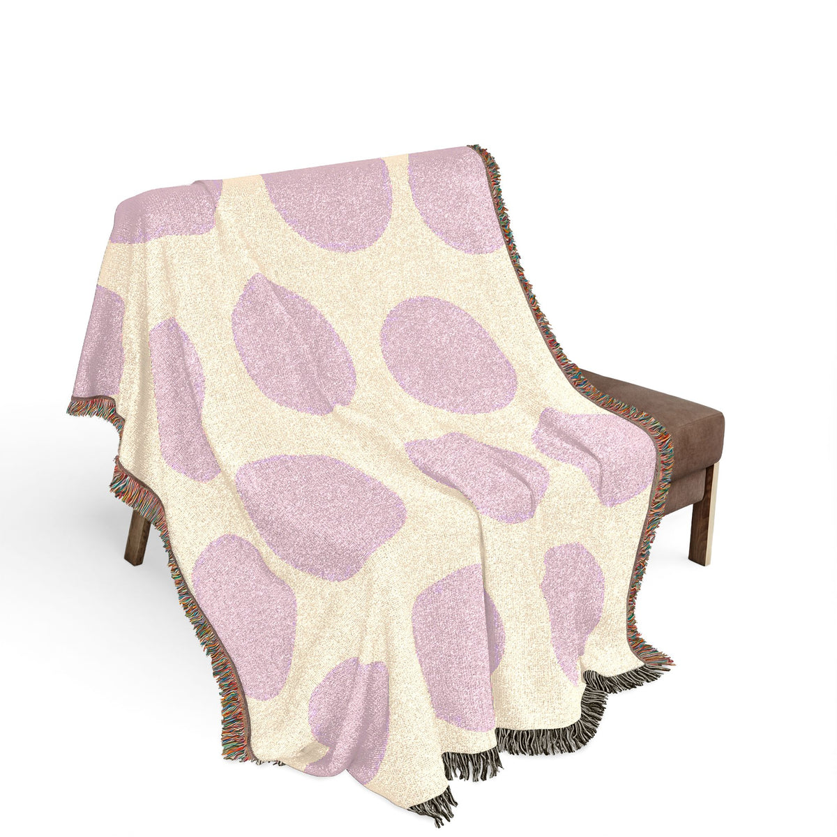 Pink Polka Dot Woven Throw Blanket