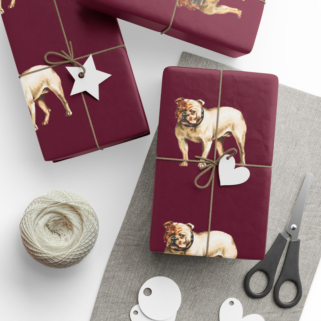 Maroon Bulldog Wrapping Paper