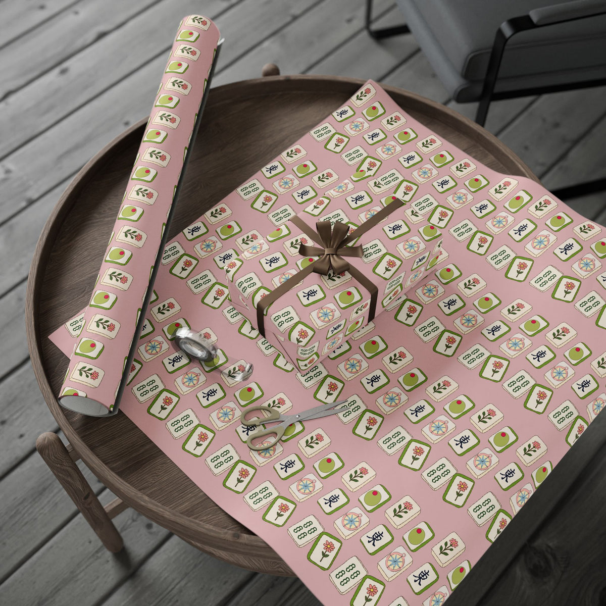 The Lucky Tile Mahjong Wrapping Paper